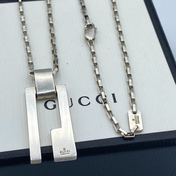 Authentic Gucci G Sterling Sliver G Pendant Necklace - Picture 1 of 11